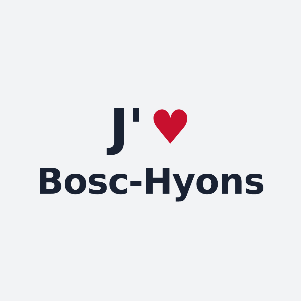 Poster personnalisé Bosc-Hyons — design J'aime Bosc-Hyons