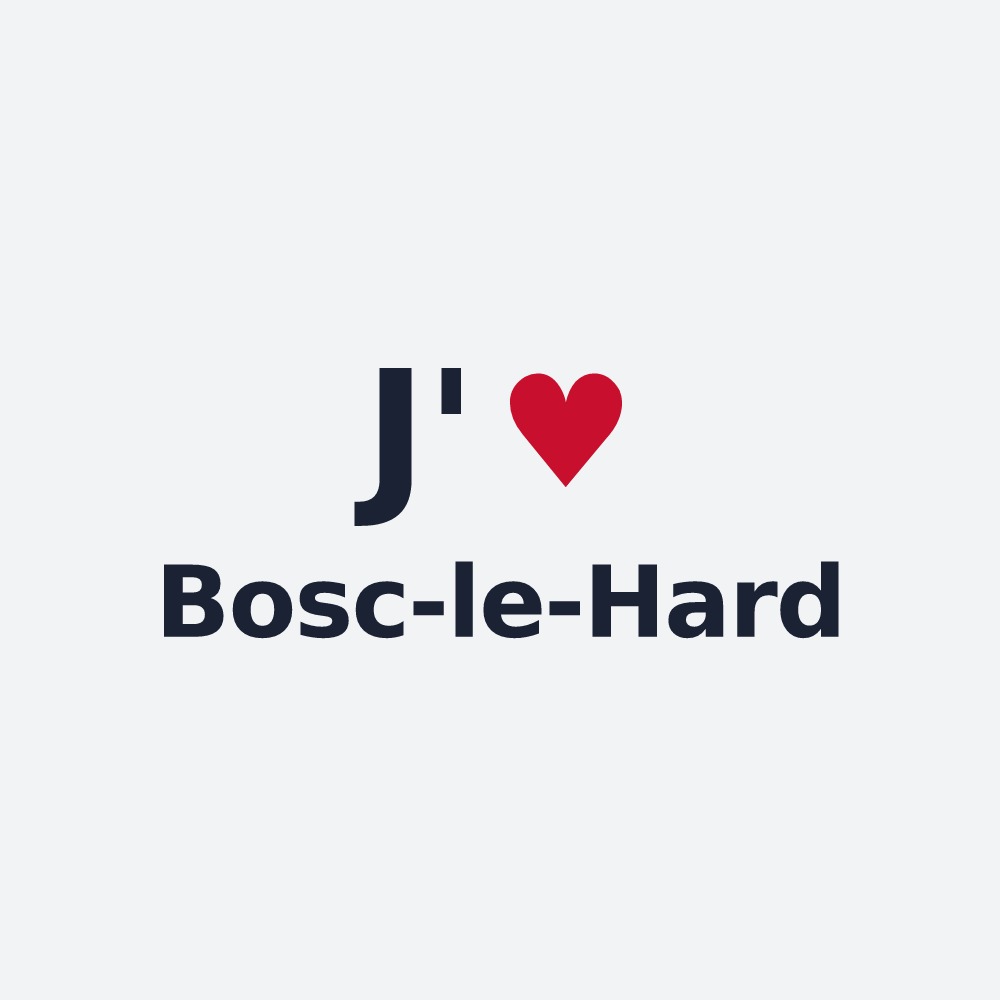 Poster personnalisé Bosc-le-Hard — design J'aime Bosc-le-Hard