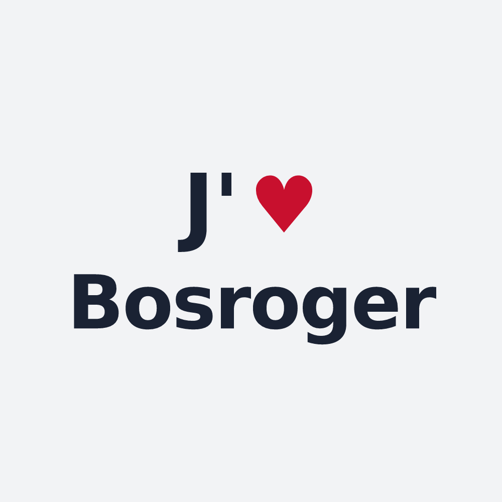 Poster personnalisé Bosroger — design J'aime Bosroger