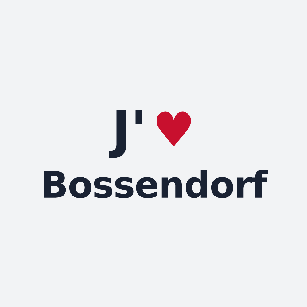 Poster personnalisé Bossendorf — design J'aime Bossendorf