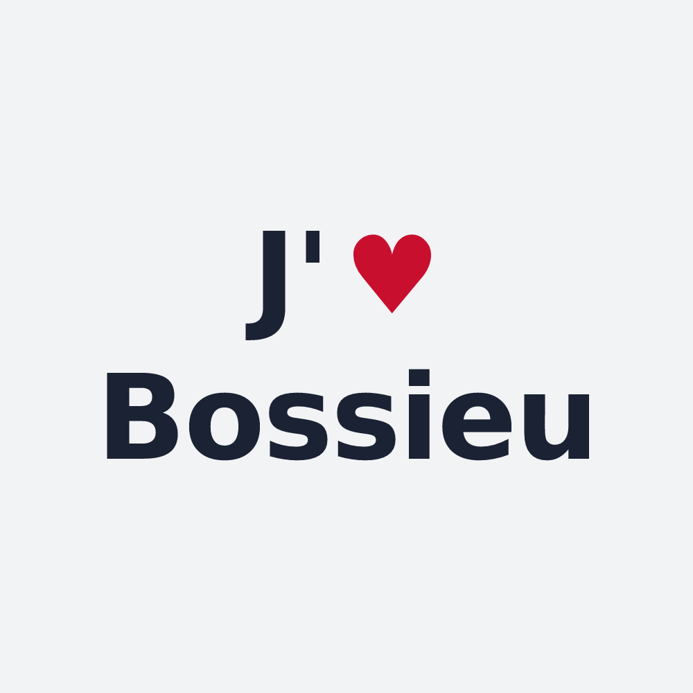 Poster personnalisé Bossieu — design « J'aime Bossieu » imprimé sur le poster