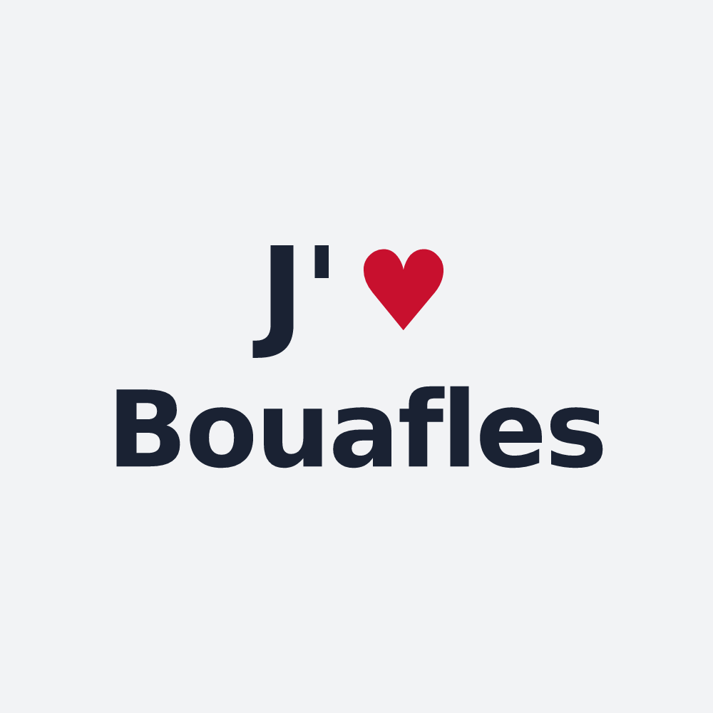Poster personnalisé Bouafles — design « J'aime Bouafles » imprimé sur le poster