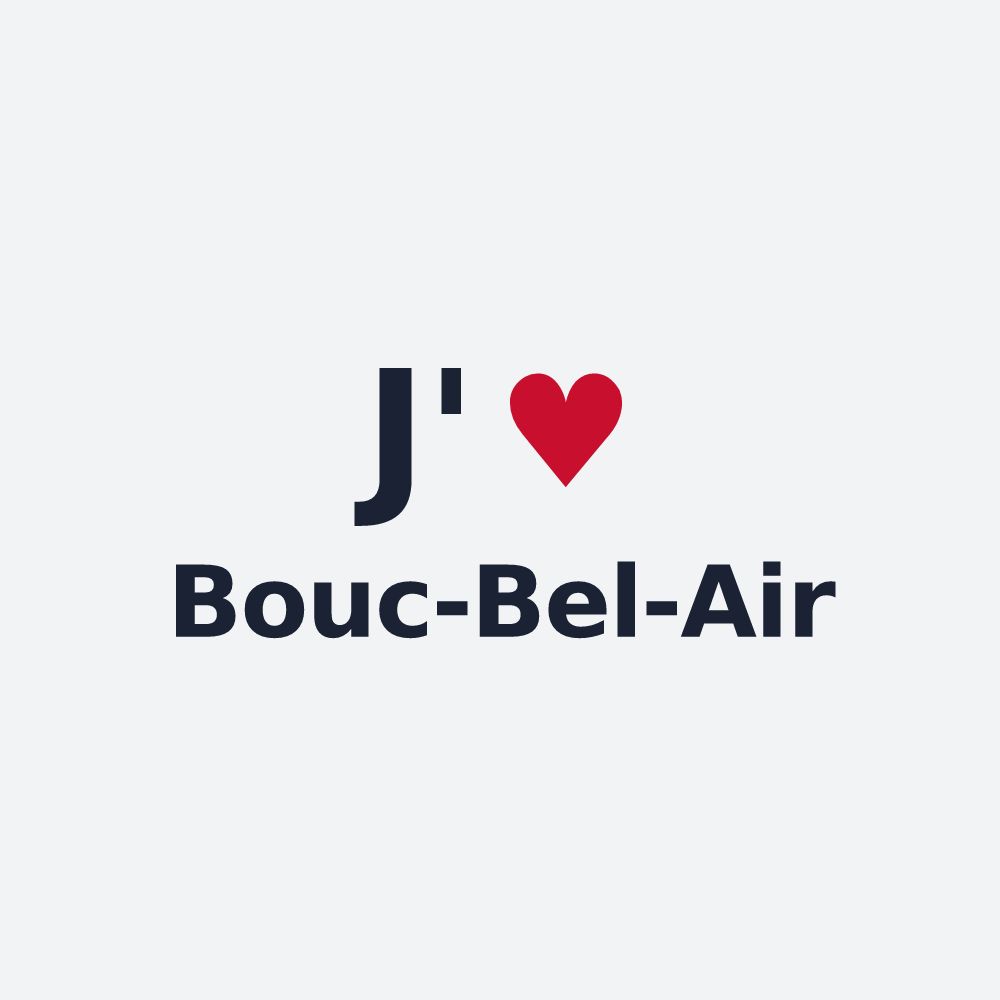 Poster personnalisé Bouc-Bel-Air — design J'aime Bouc-Bel-Air