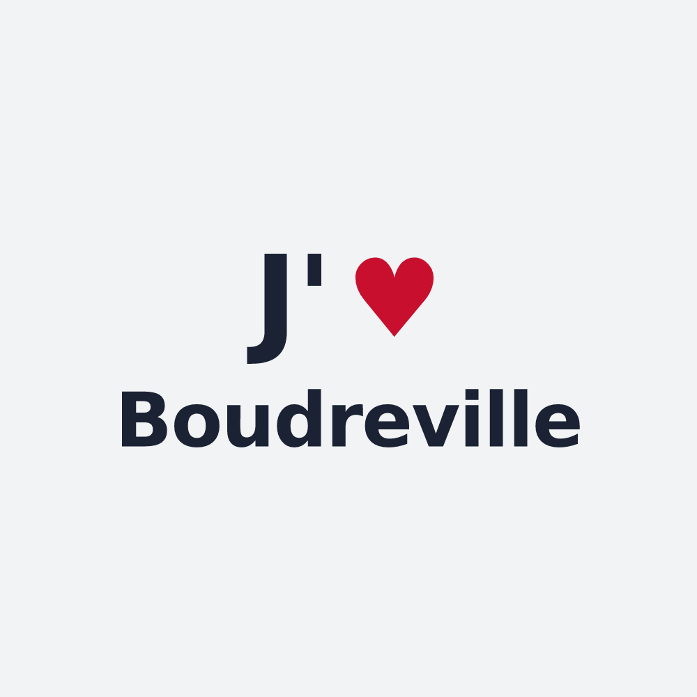 Poster personnalisé Boudreville — design « J'aime Boudreville » imprimé sur le poster