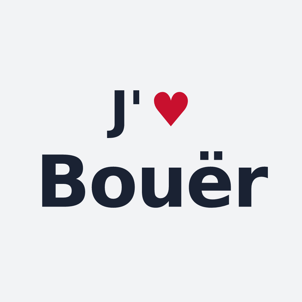 Poster personnalisé Bouër — design « J'aime Bouër » imprimé sur le poster