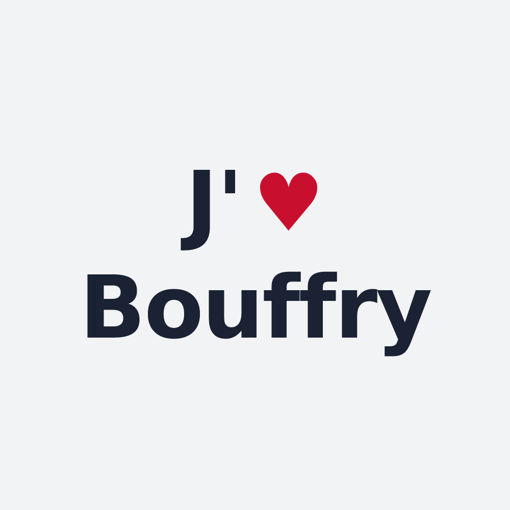 Poster personnalisé Bouffry — design J'aime Bouffry