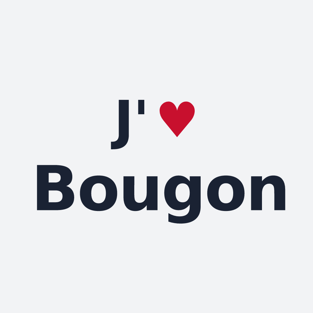 Poster personnalisé Bougon — design « J'aime Bougon » imprimé sur le poster