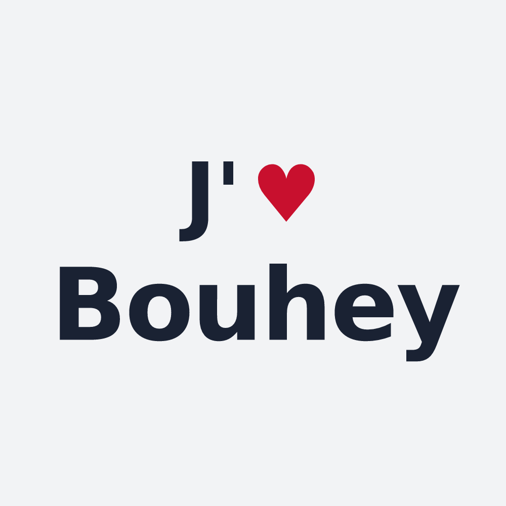 Poster personnalisé Bouhey — design « J'aime Bouhey » imprimé sur le poster