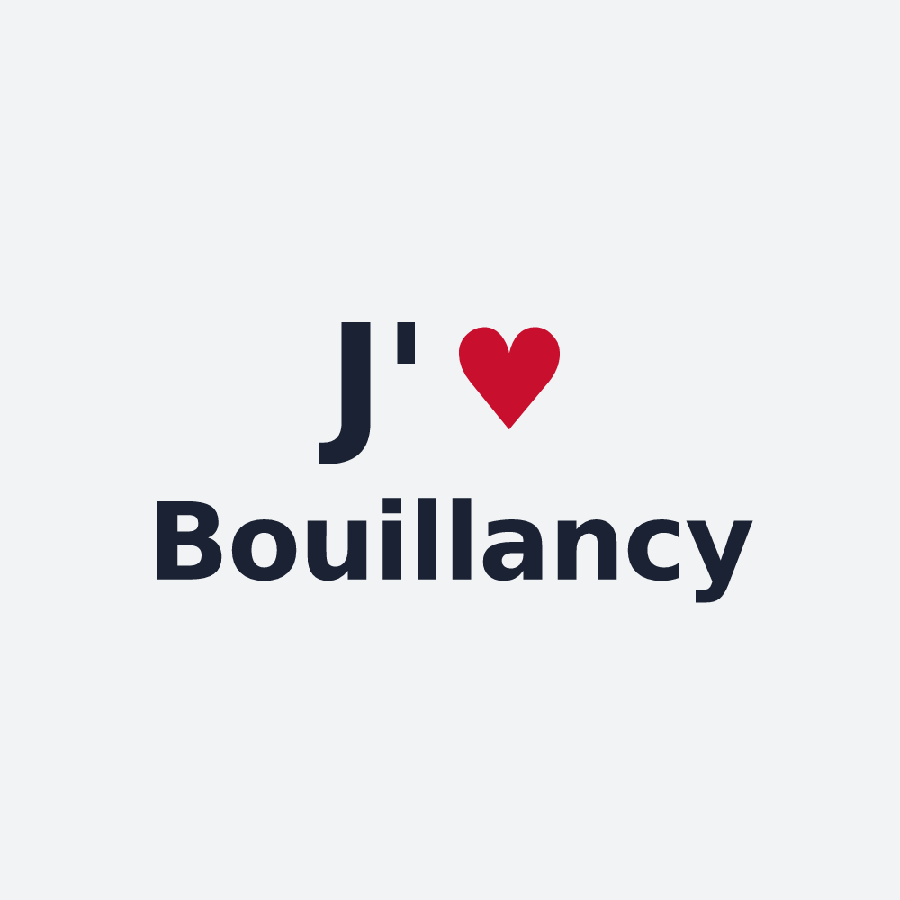 Poster personnalisé Bouillancy — design J'aime Bouillancy