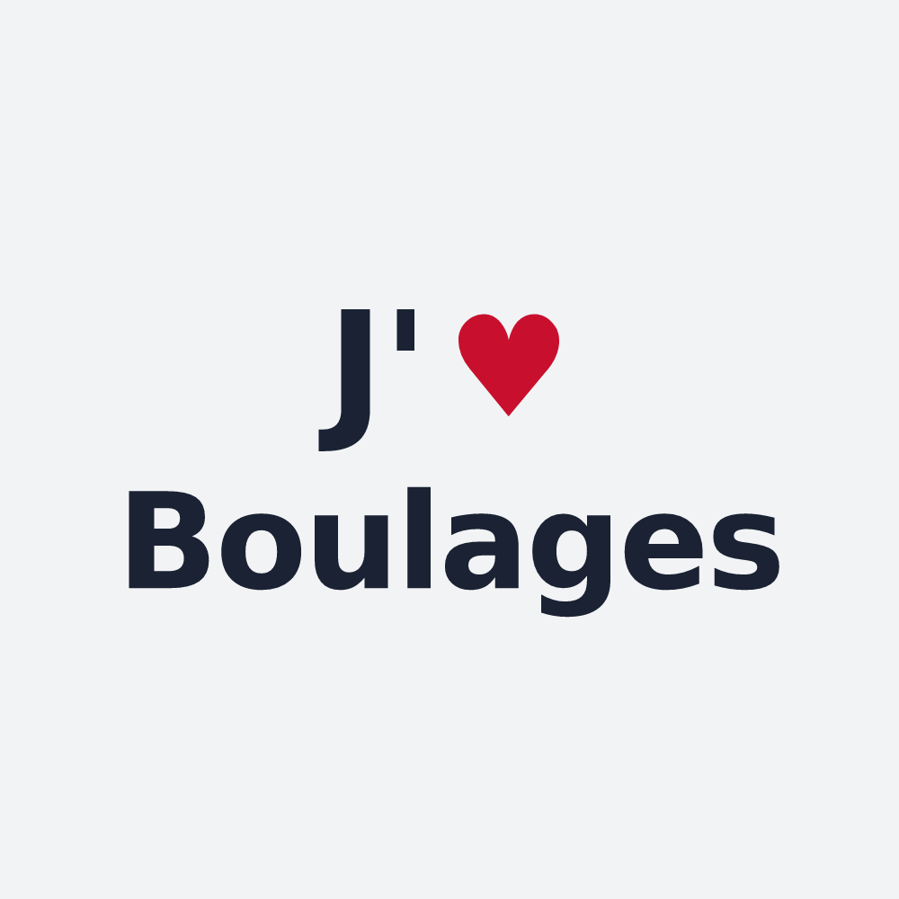 Poster personnalisé Boulages — design « J'aime Boulages » imprimé sur le poster