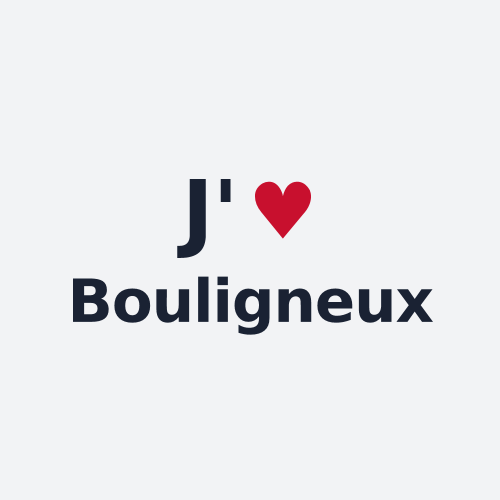 Poster personnalisé Bouligneux — design « J'aime Bouligneux » imprimé sur le poster