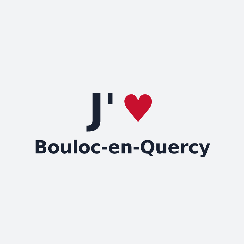 Poster personnalisé Bouloc-en-Quercy — design J'aime Bouloc-en-Quercy