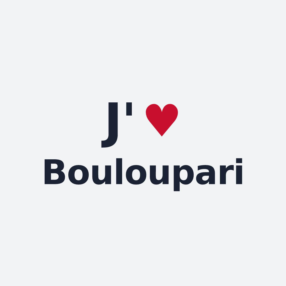 Poster personnalisé Bouloupari — design J'aime Bouloupari