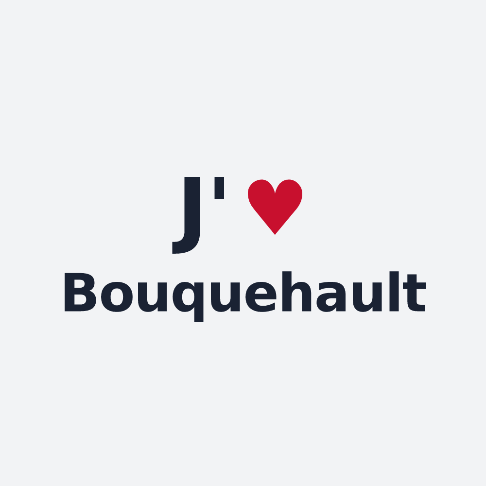 Poster personnalisé Bouquehault — design « J'aime Bouquehault » imprimé sur le poster