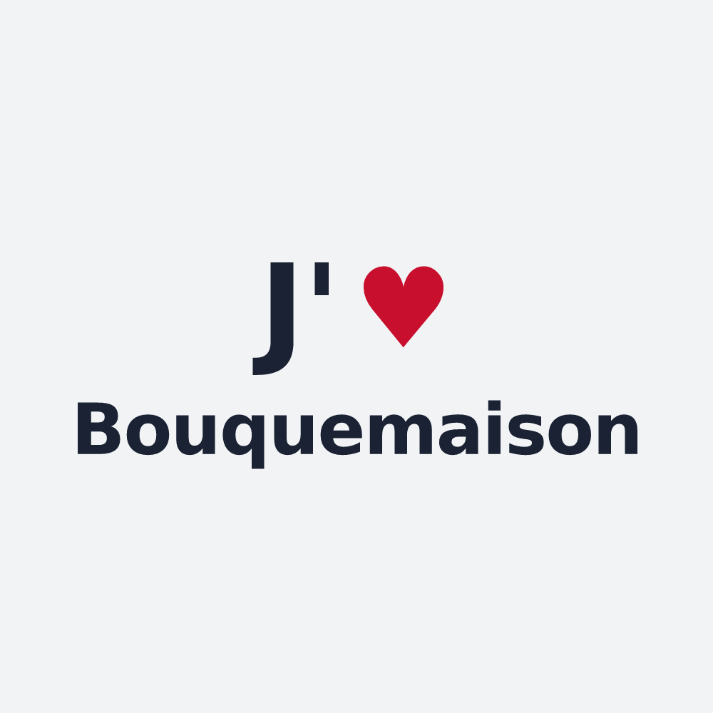 Poster personnalisé Bouquemaison — design J'aime Bouquemaison