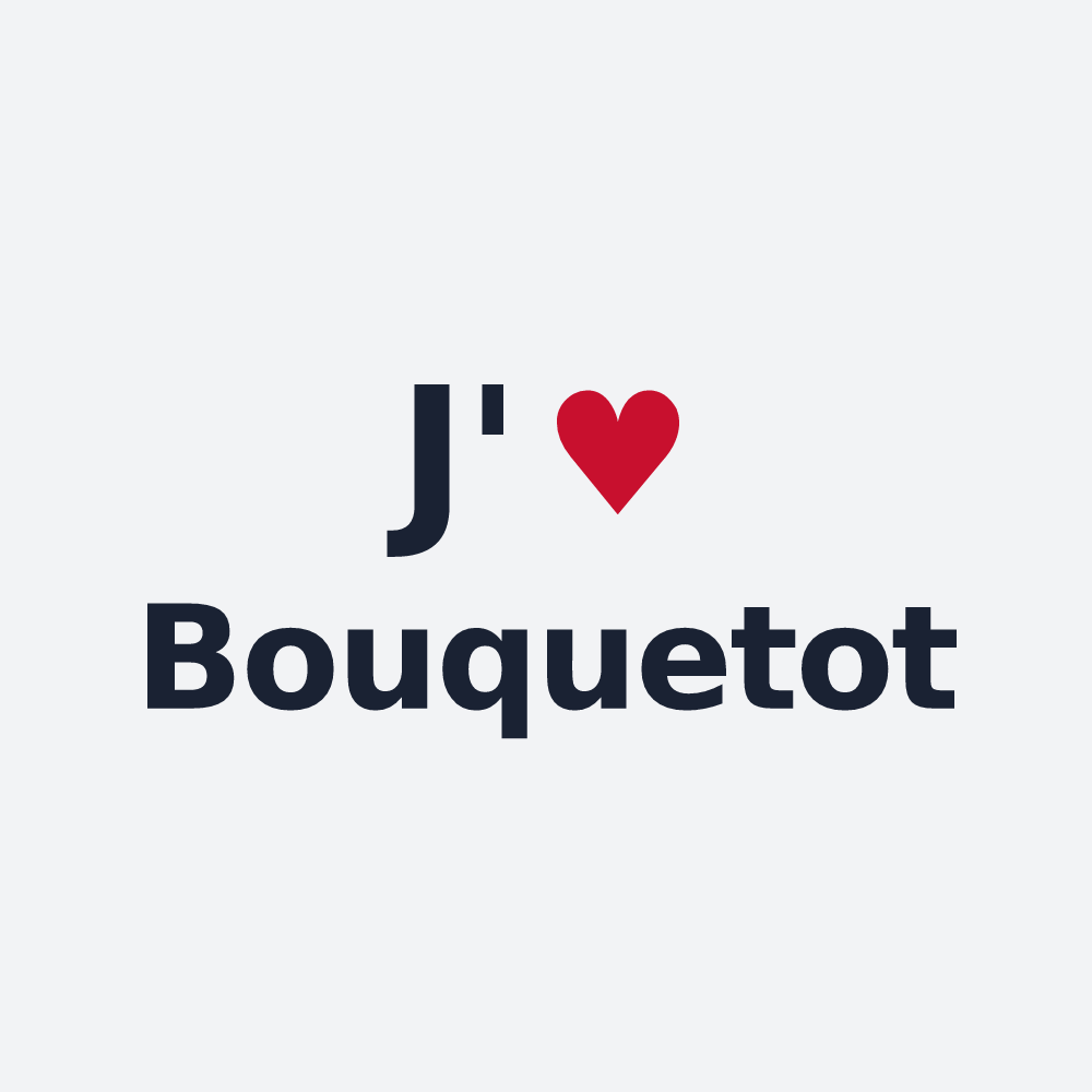 Poster personnalisé Bouquetot — design J'aime Bouquetot