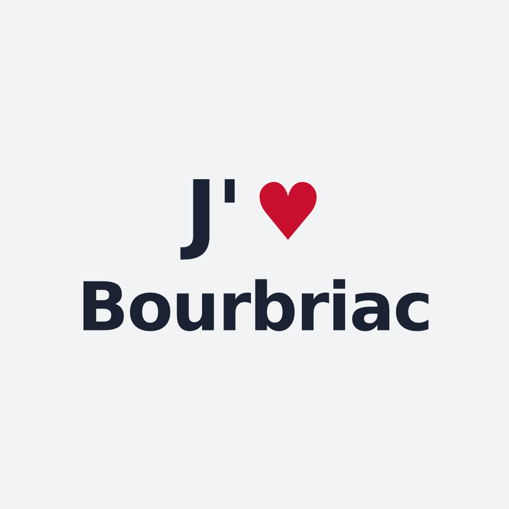 Poster personnalisé Bourbriac — design « J'aime Bourbriac » imprimé sur le poster