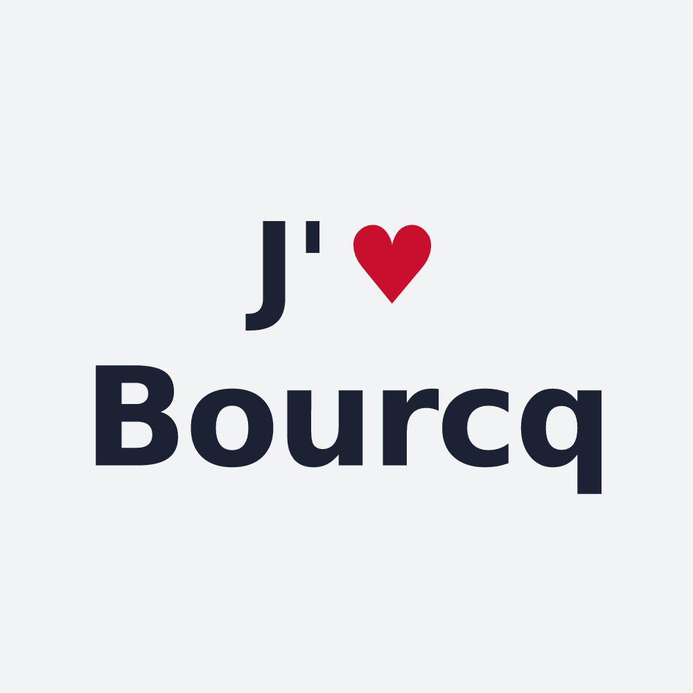Poster personnalisé Bourcq — design « J'aime Bourcq » imprimé sur le poster