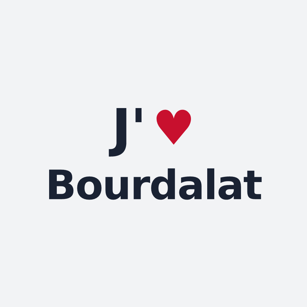 Poster personnalisé Bourdalat — design J'aime Bourdalat