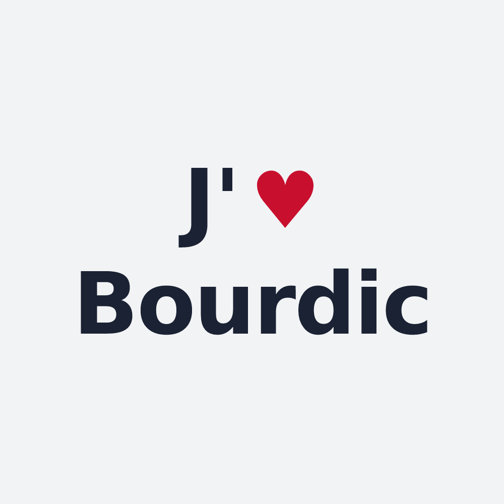 Poster personnalisé Bourdic — design J'aime Bourdic