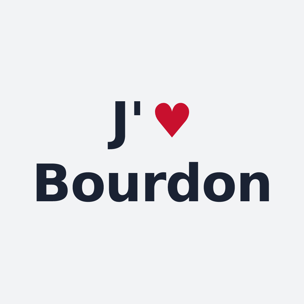 Poster personnalisé Bourdon — design J'aime Bourdon