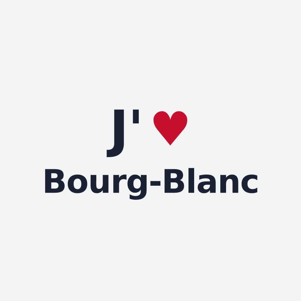 Poster personnalisé Bourg-Blanc — design « J'aime Bourg-Blanc » imprimé sur le poster