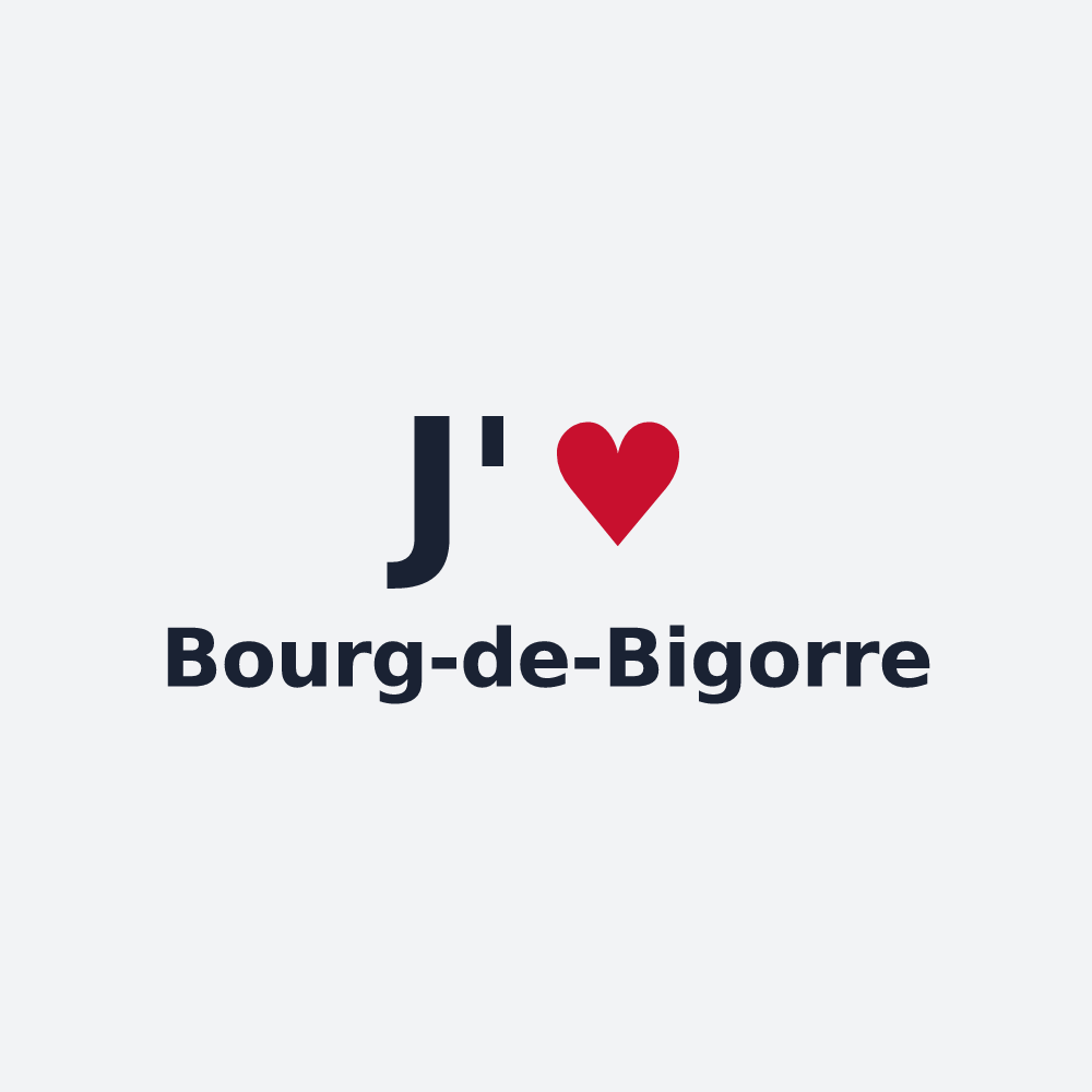 Poster personnalisé Bourg-de-Bigorre — design J'aime Bourg-de-Bigorre
