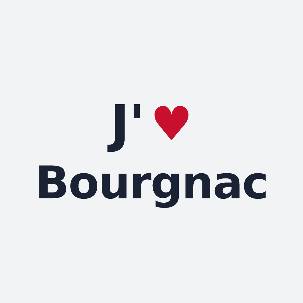 Poster personnalisé Bourgnac — design J'aime Bourgnac