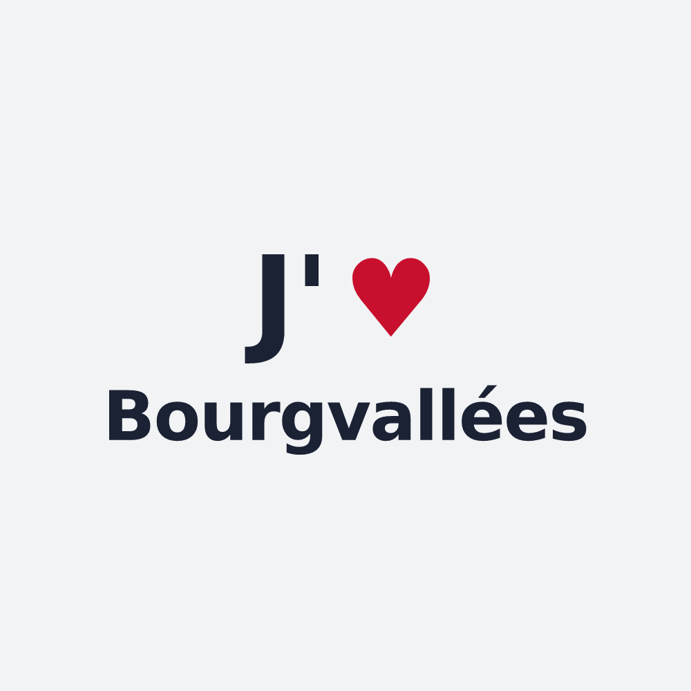 Poster personnalisé Bourgvallées — design J'aime Bourgvallées
