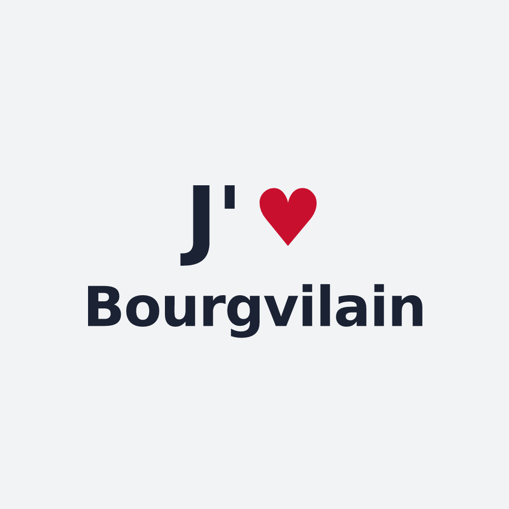 Poster personnalisé Bourgvilain — design « J'aime Bourgvilain » imprimé sur le poster