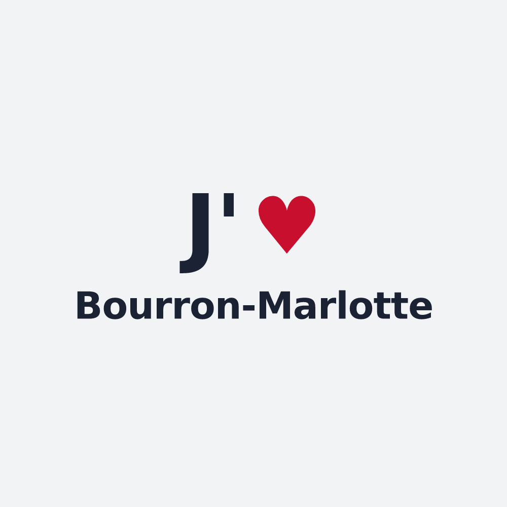 Poster personnalisé Bourron-Marlotte — design « J'aime Bourron-Marlotte » imprimé sur le poster