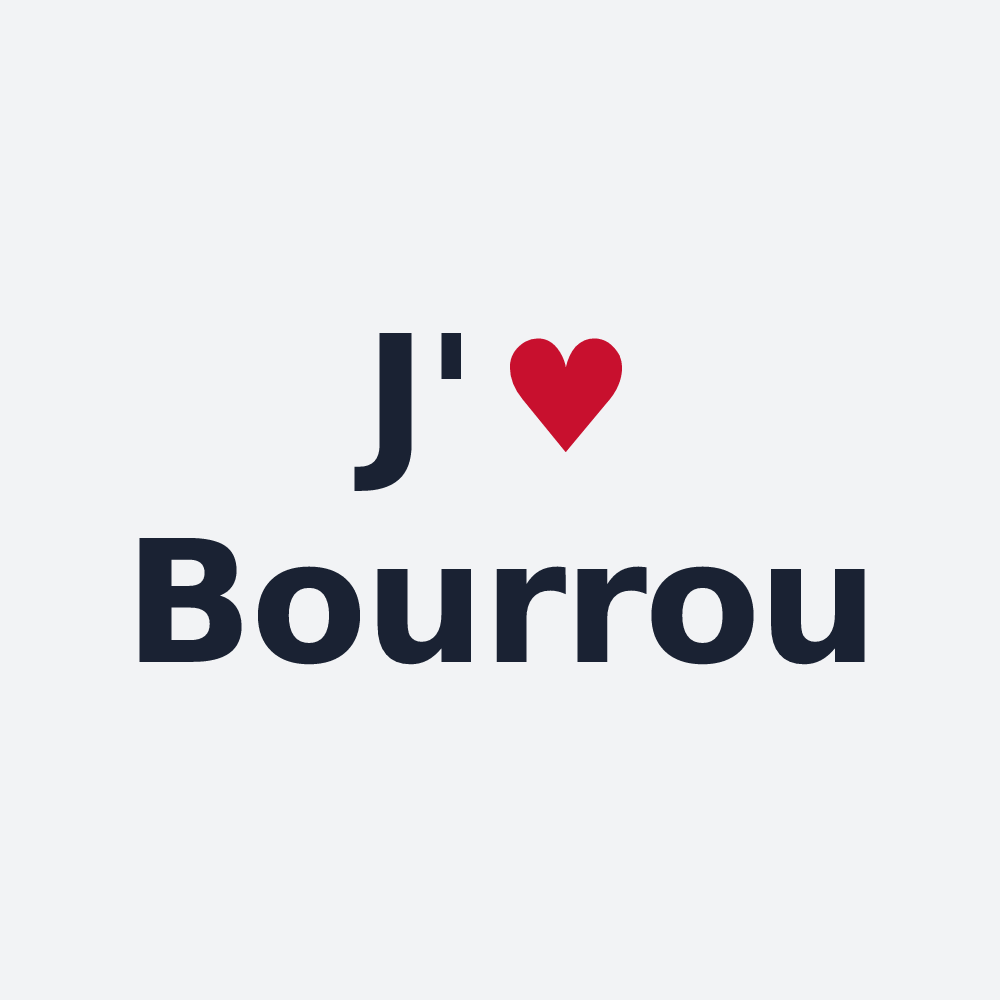 Poster personnalisé Bourrou — design « J'aime Bourrou » imprimé sur le poster