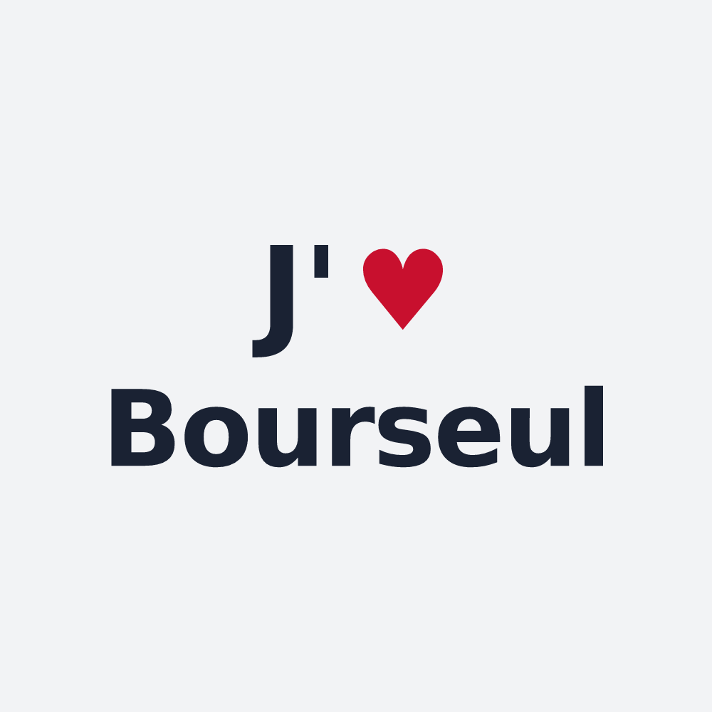 Poster personnalisé Bourseul — design « J'aime Bourseul » imprimé sur le poster