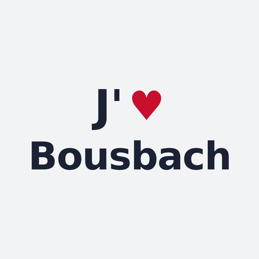 Poster personnalisé Bousbach — design « J'aime Bousbach » imprimé sur le poster