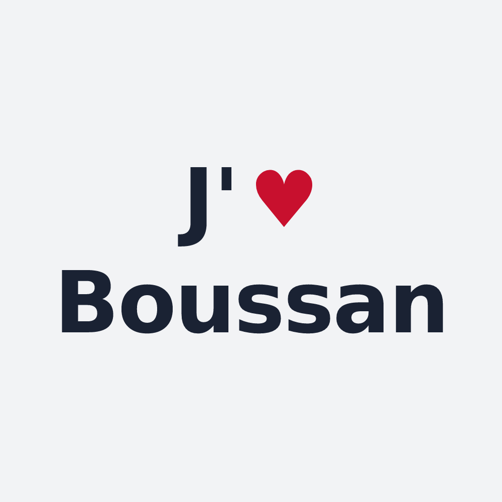 Poster personnalisé Boussan — design J'aime Boussan