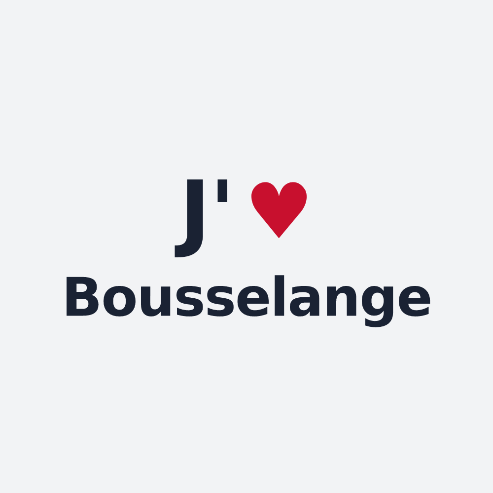 Poster personnalisé Bousselange — design « J'aime Bousselange » imprimé sur le poster