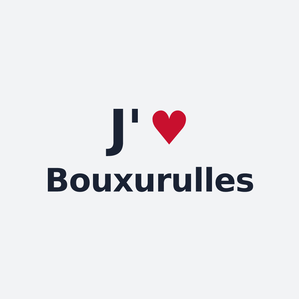 Poster personnalisé Bouxurulles — design « J'aime Bouxurulles » imprimé sur le poster