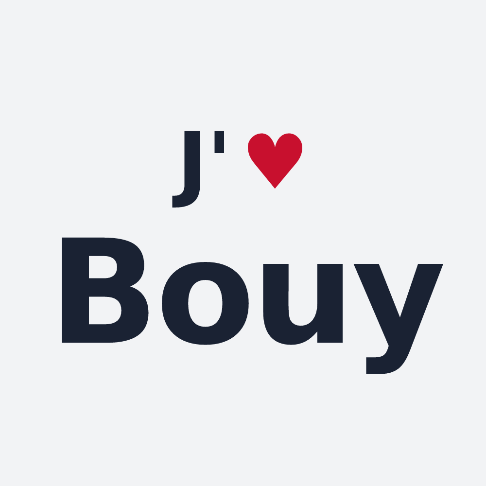 Poster personnalisé Bouy — design « J'aime Bouy » imprimé sur le poster