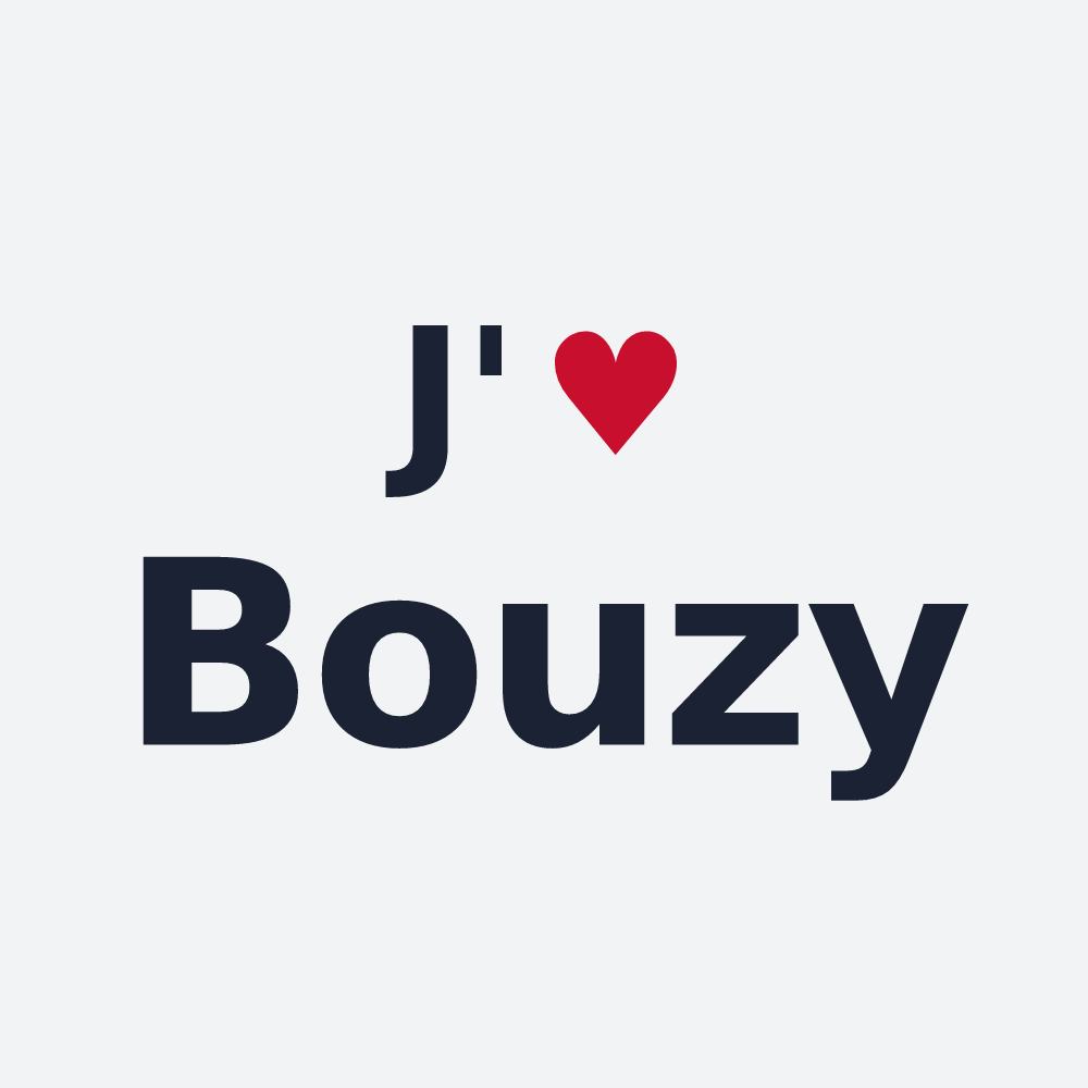 Poster personnalisé Bouzy — design J'aime Bouzy