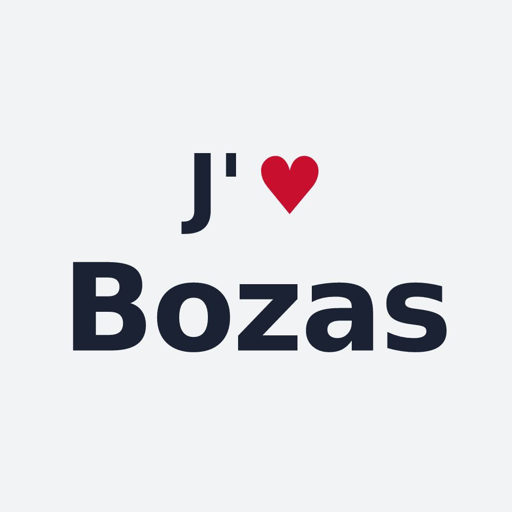 Poster personnalisé Bozas — design J'aime Bozas