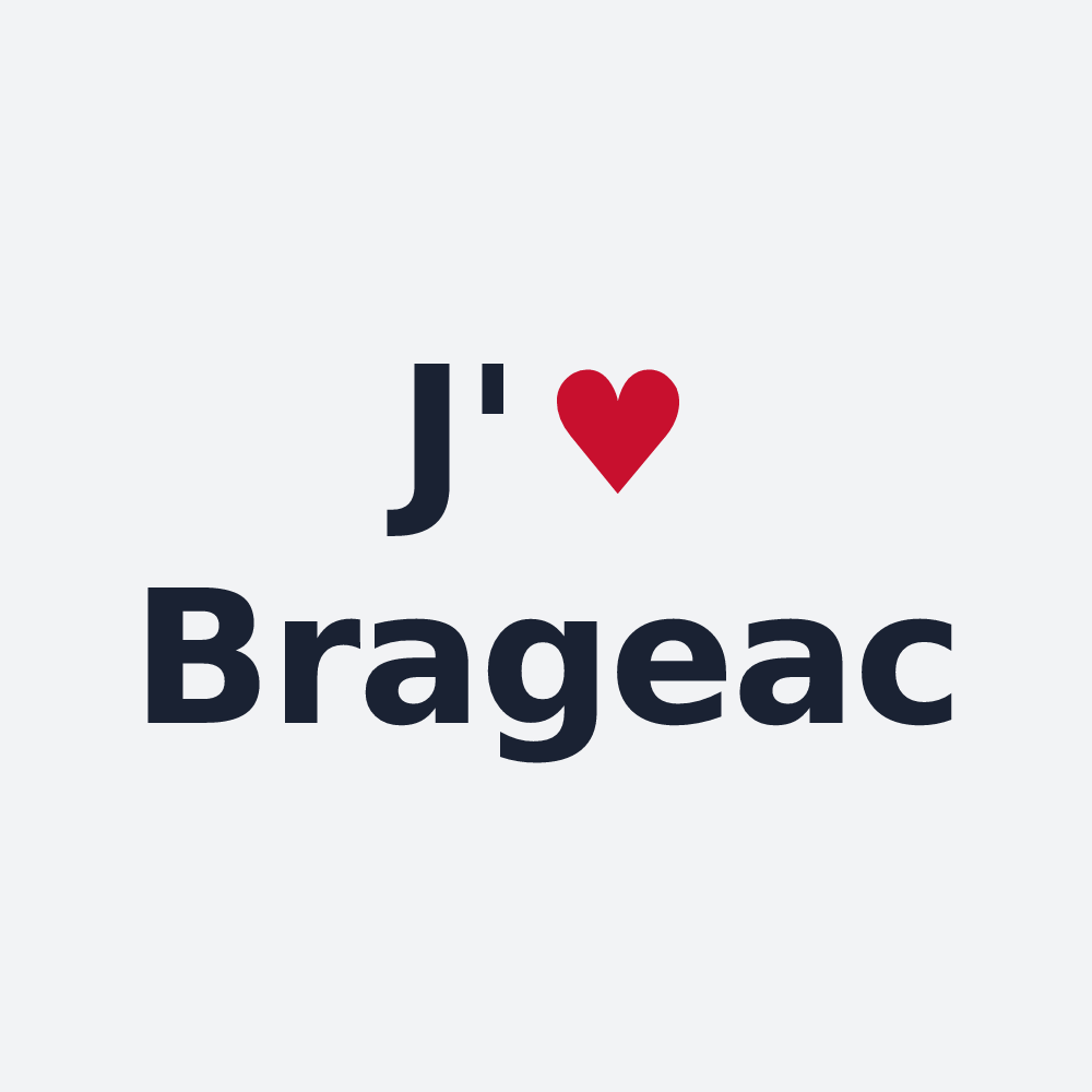 Poster personnalisé Brageac — design J'aime Brageac