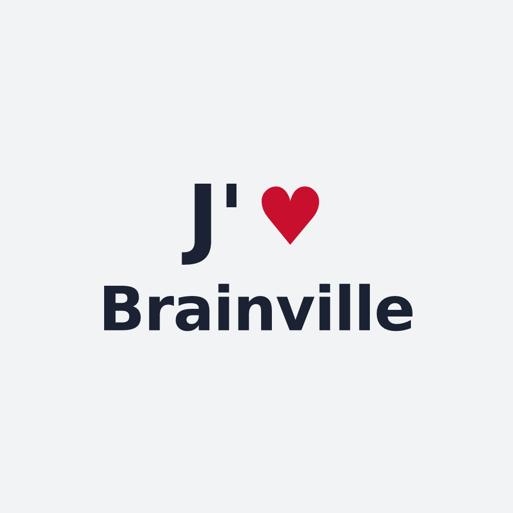 Poster personnalisé Brainville — design « J'aime Brainville » imprimé sur le poster