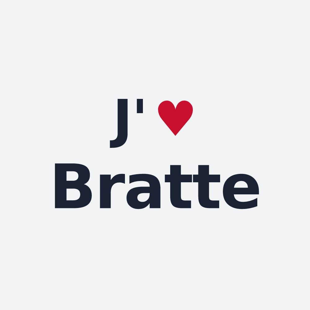 Poster personnalisé Bratte — design J'aime Bratte