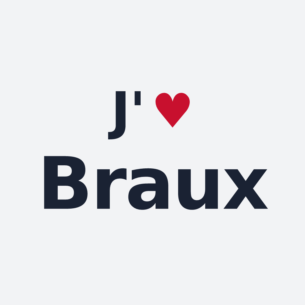 Poster personnalisé Braux — design « J'aime Braux » imprimé sur le poster