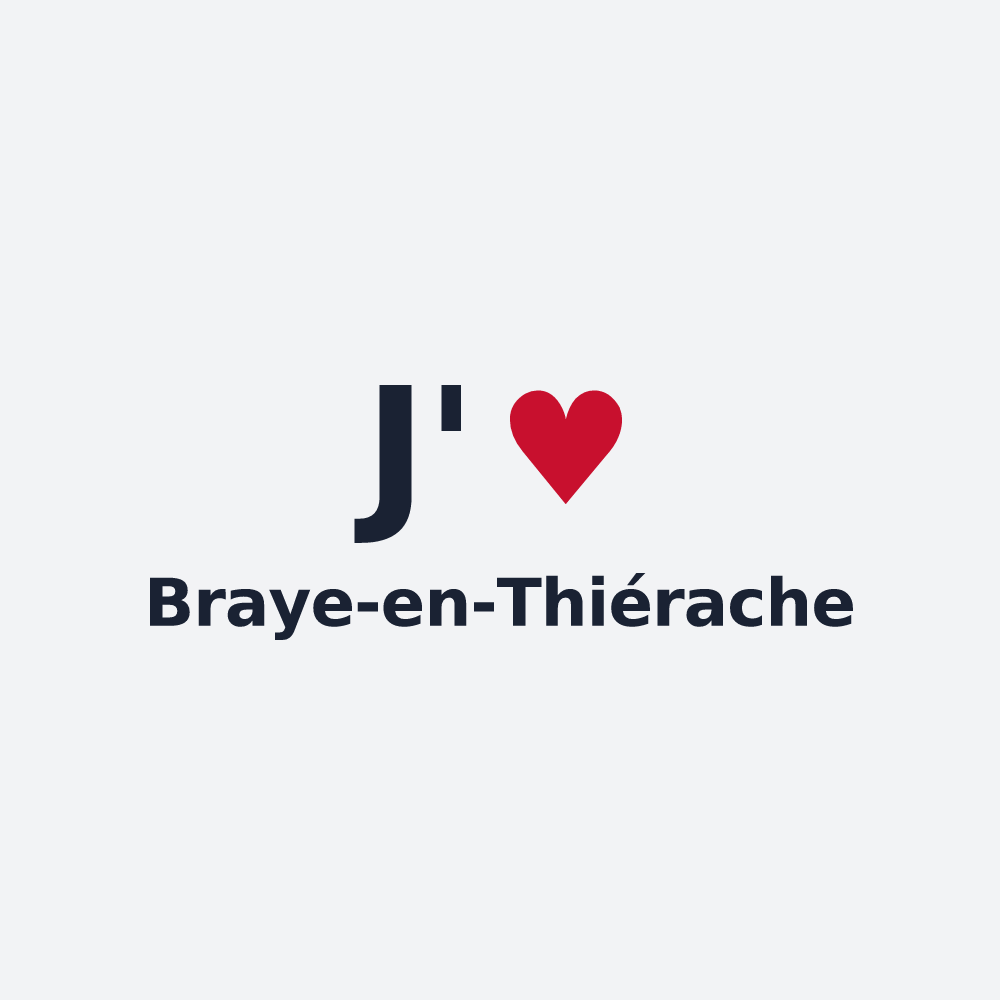 Poster personnalisé Braye-en-Thiérache — design « J'aime Braye-en-Thiérache » imprimé sur le poster