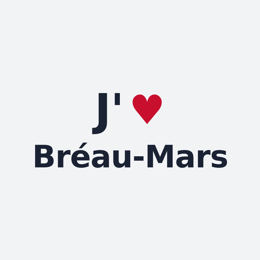 Poster personnalisé Bréau-Mars — design J'aime Bréau-Mars