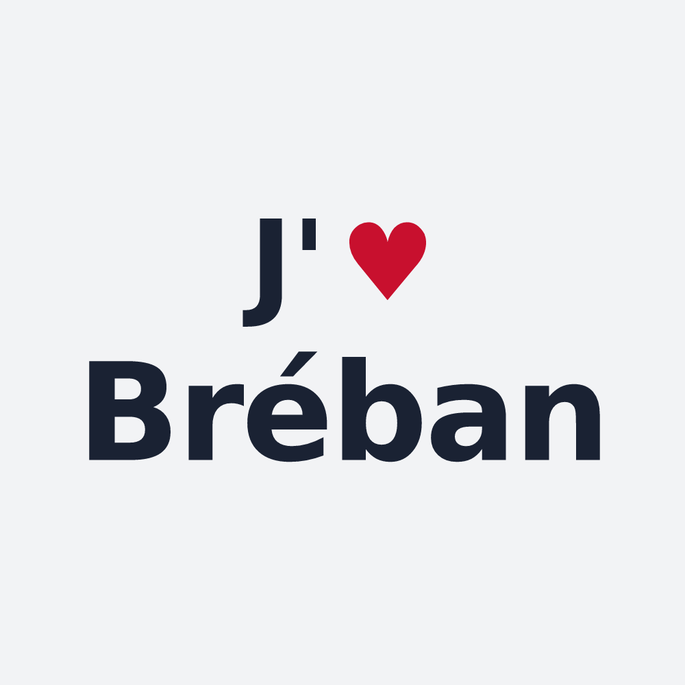 Poster personnalisé Bréban — design « J'aime Bréban » imprimé sur le poster