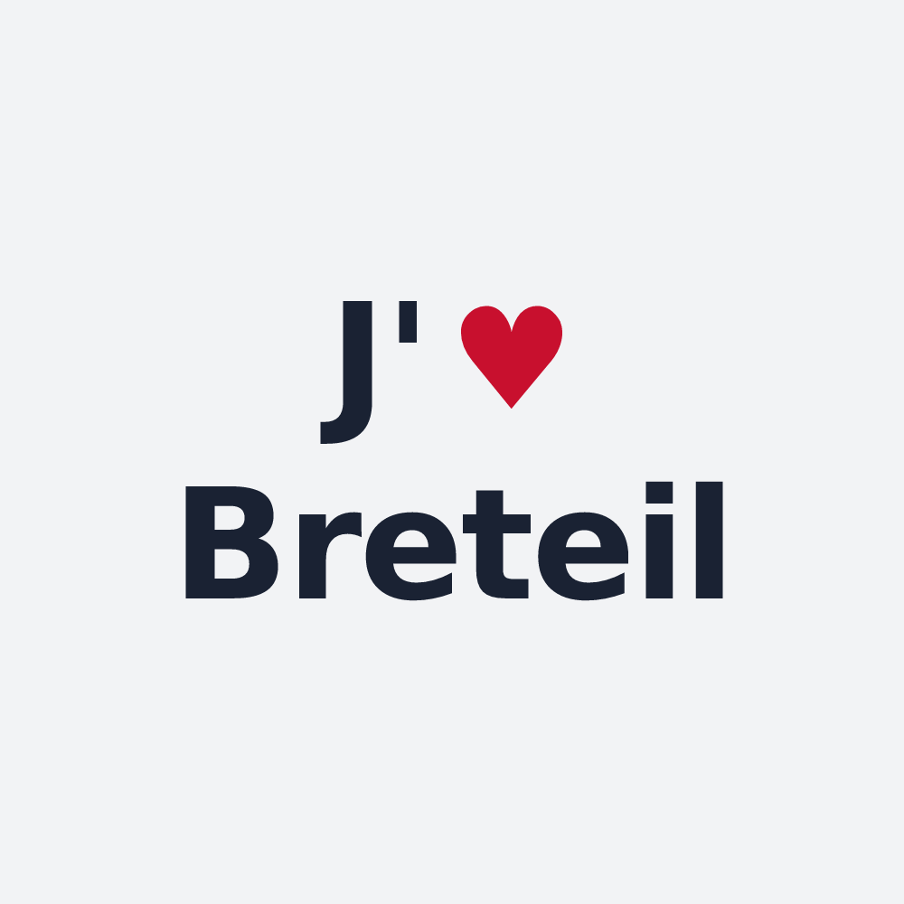 Poster personnalisé Breteil — design « J'aime Breteil » imprimé sur le poster