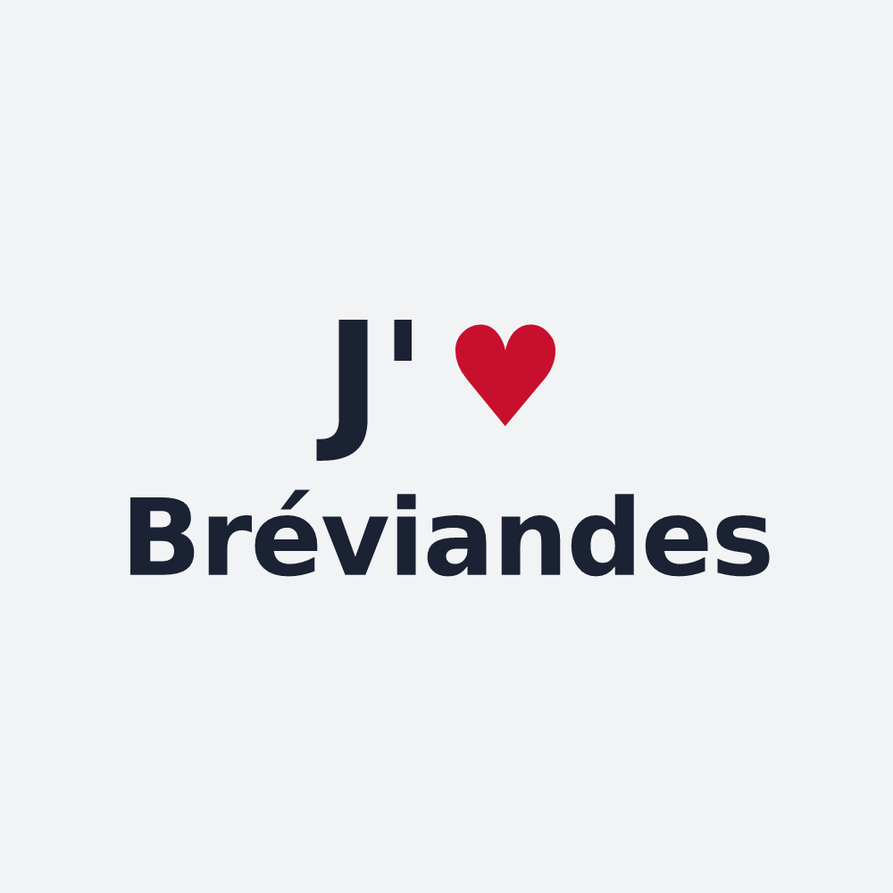 Poster personnalisé Bréviandes — design « J'aime Bréviandes » imprimé sur le poster