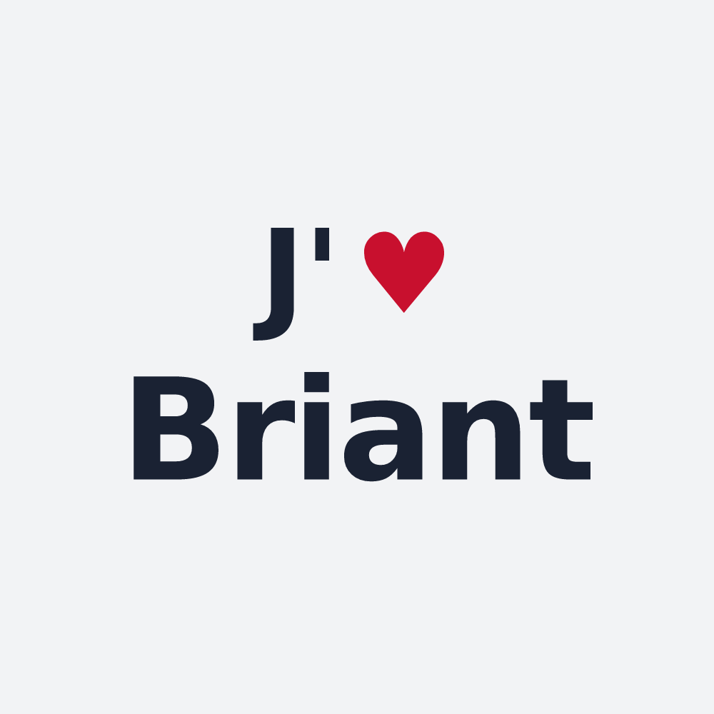 Poster personnalisé Briant — design « J'aime Briant » imprimé sur le poster
